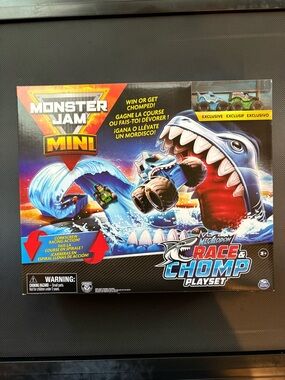 Monster Jam Mini Megalodon Race and Chomp Playset